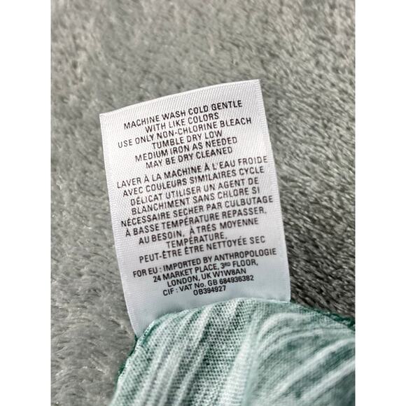 Anthropologie Postmark Forest Fete Scoop Neck Bird Print Top Medium 3/4 Sleeve - Picture 9 of 13